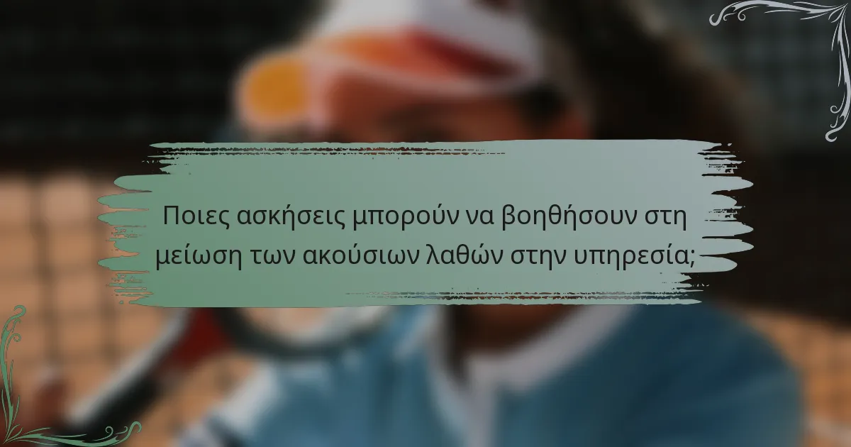 Ποιες ασκήσεις μπορούν να βοηθήσουν στη μείωση των ακούσιων λαθών στην υπηρεσία;