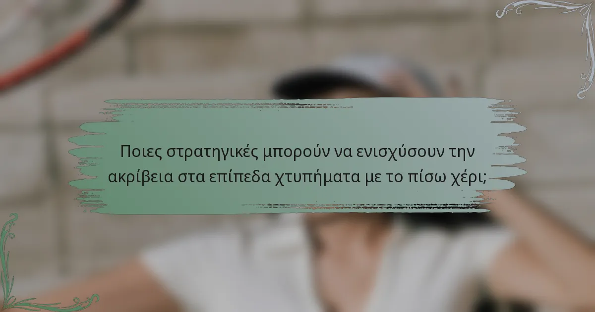 Ποιες στρατηγικές μπορούν να ενισχύσουν την ακρίβεια στα επίπεδα χτυπήματα με το πίσω χέρι;