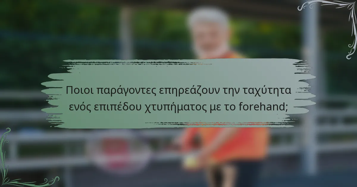 Ποιοι παράγοντες επηρεάζουν την ταχύτητα ενός επιπέδου χτυπήματος με το forehand;