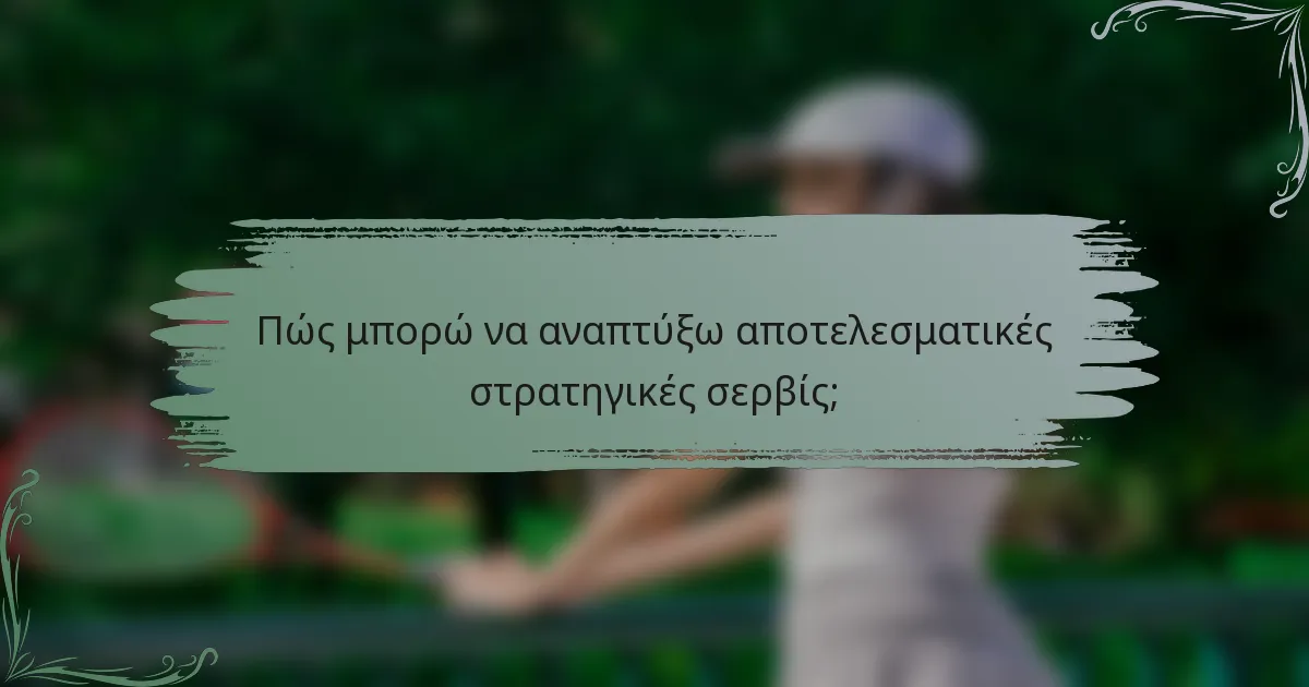 Πώς μπορώ να αναπτύξω αποτελεσματικές στρατηγικές σερβίς;