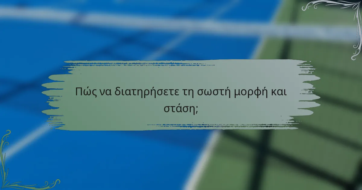 Πώς να διατηρήσετε τη σωστή μορφή και στάση;