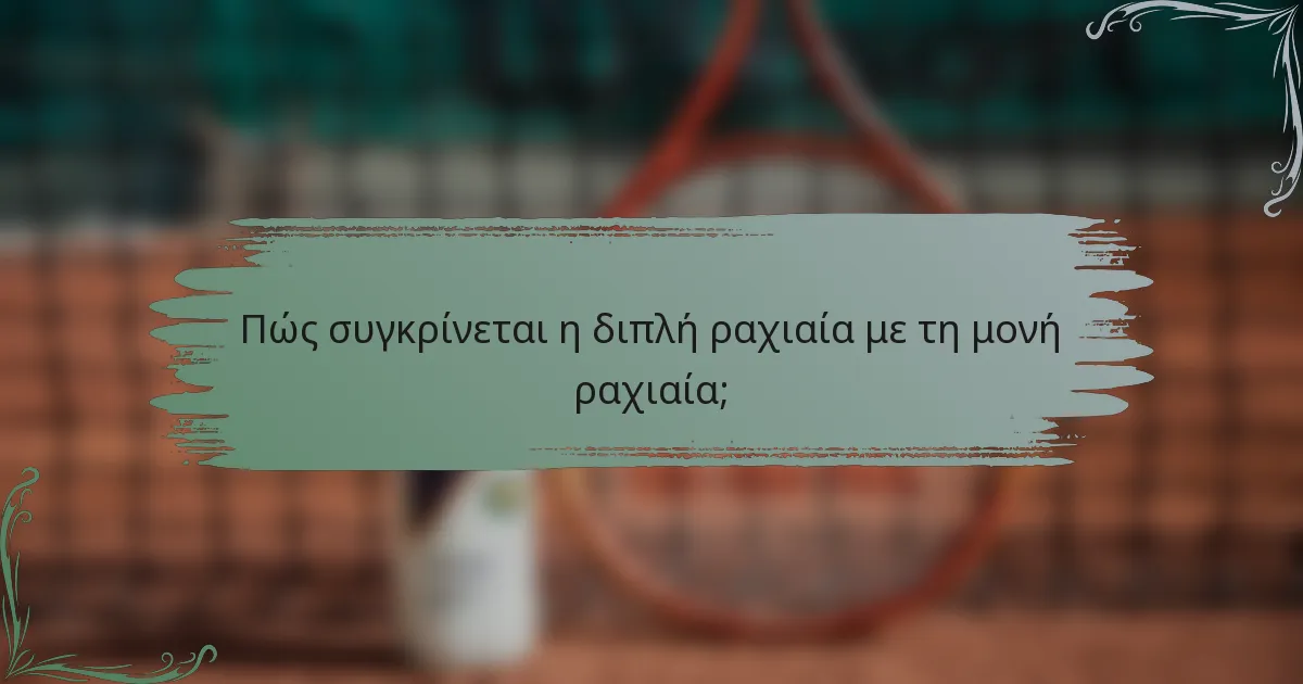 Πώς συγκρίνεται η διπλή ραχιαία με τη μονή ραχιαία;